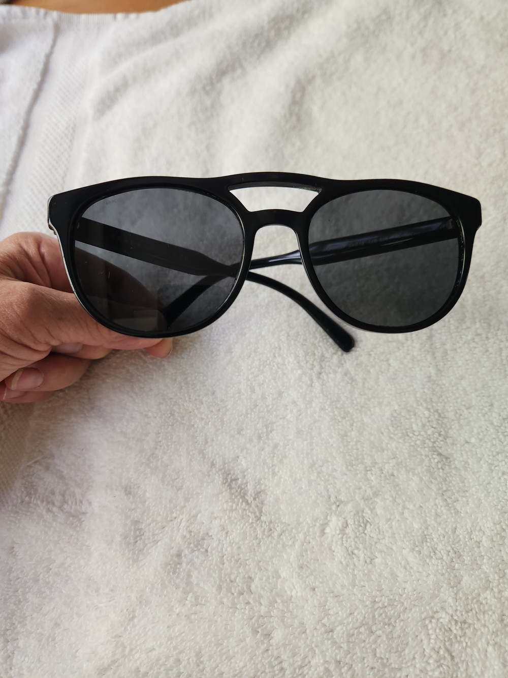 Men's Prada Black Aviator Sunglasses with Double-Bridge 13T - Picture 3 of 10